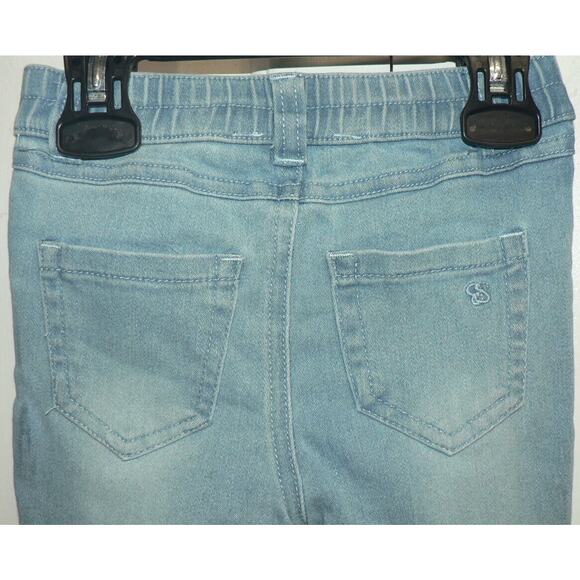 Jessica Simpson Baby Girls Raw Hem Snap Front Elastic Denim Blue Jeans 24 Months - Picture 4 of 5